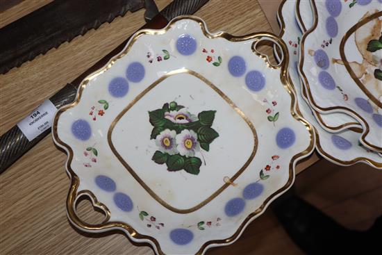 A 19th century Coalport style sixteen piece dessert service
